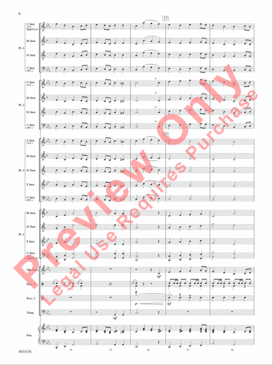 Christmas Holiday March Concert Band scores gallery preview page 7