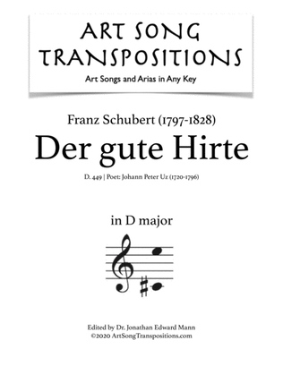SCHUBERT: Der gute Hirte, D. 449 (transposed to D major)