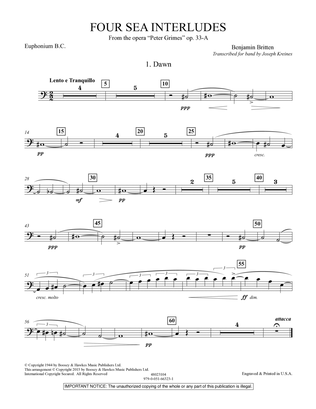 Four Sea Interludes (from the opera "Peter Grimes") - Euphonium in Bass Clef