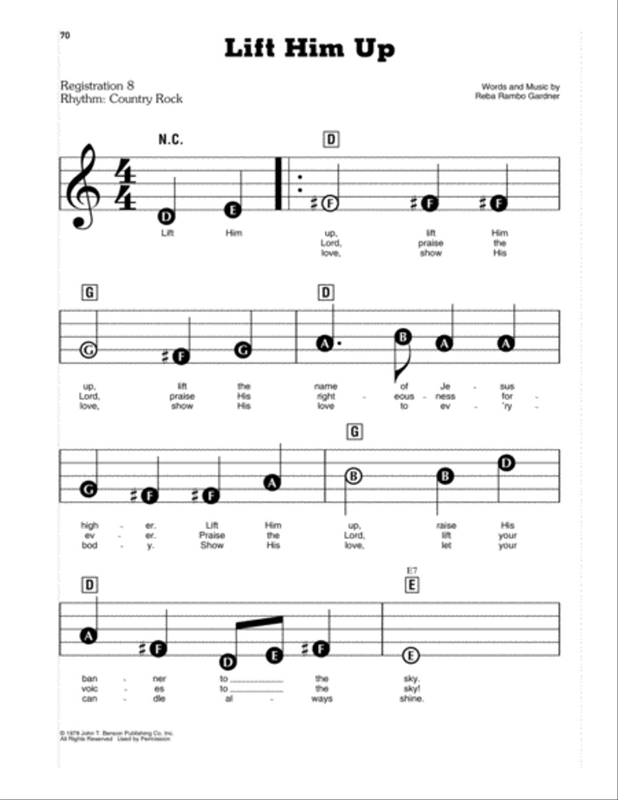 Lift Him Up Electronic Keyboard scores gallery preview page 1