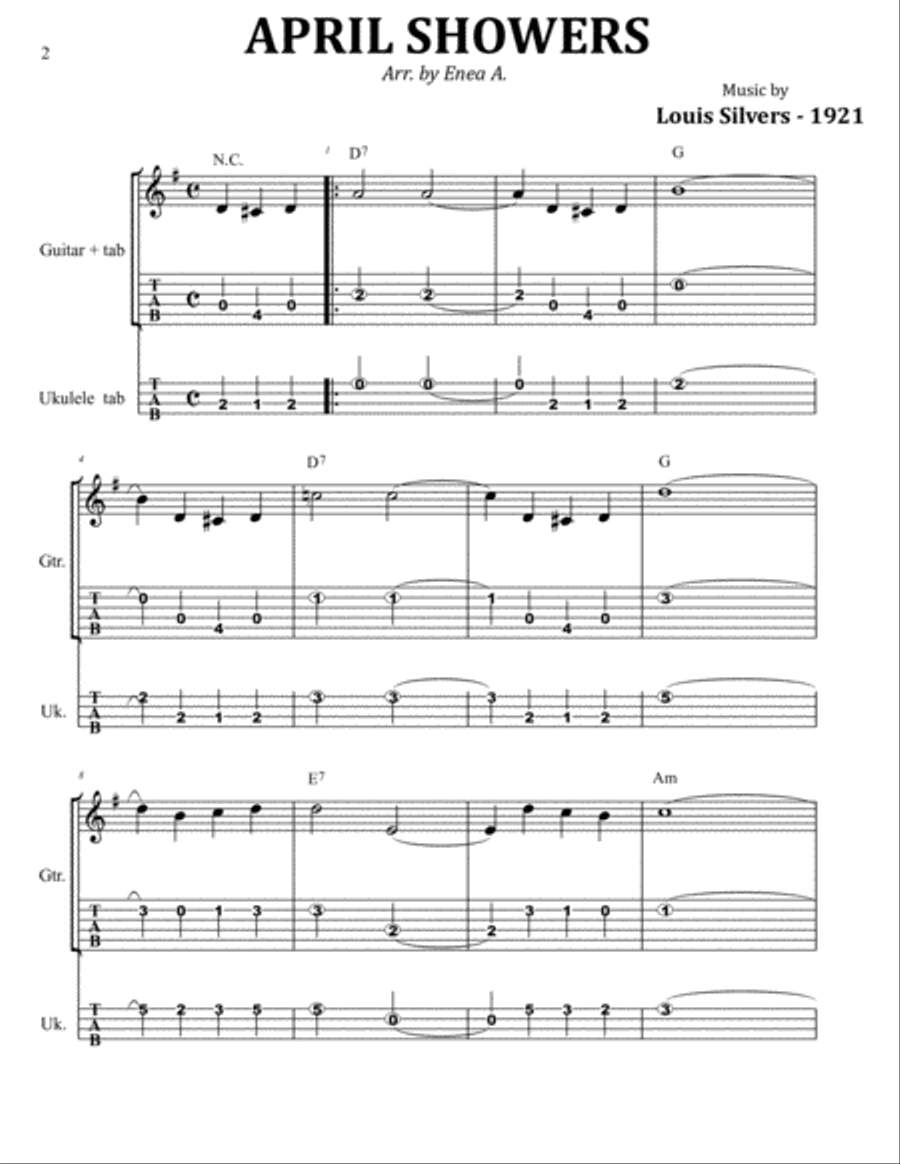 APRIL SHOWERS Electric Guitar scores gallery preview page 2