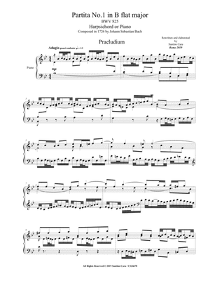 Bach - Partita No.1 in B flat major BWV 825 for Piano