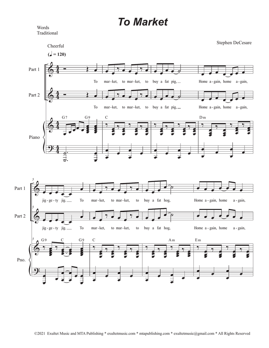 To Market (2-part choir)