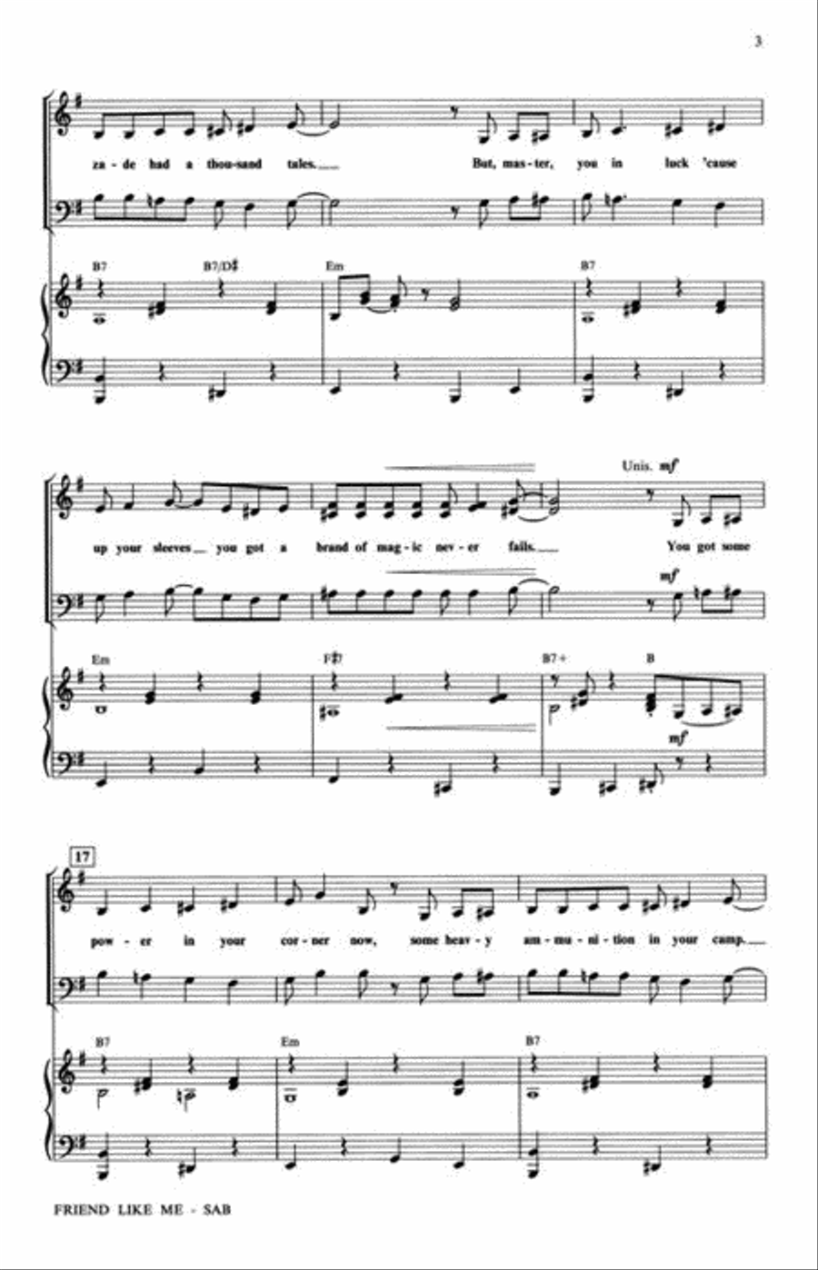 Friend Like Me Friend Like Me 3-Part scores gallery preview page 4