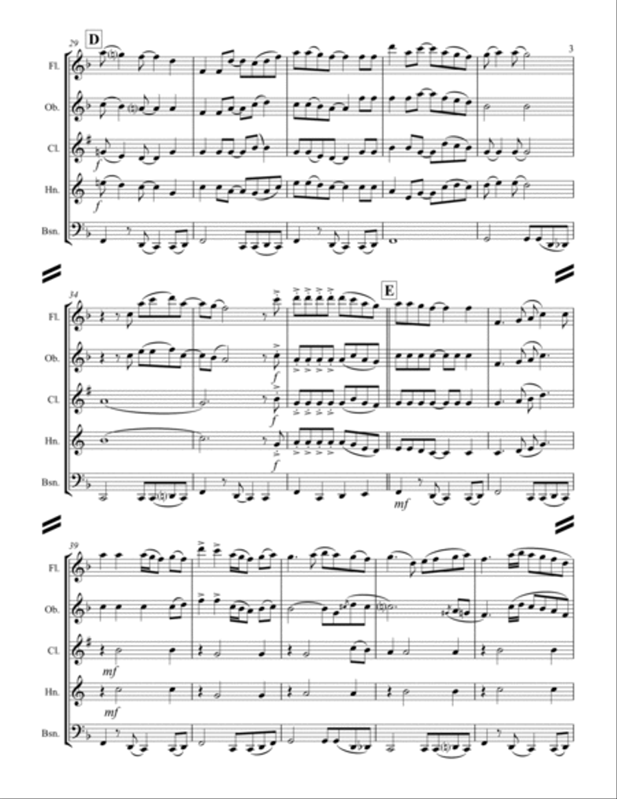 Friends In Low Places Woodwind Quintet scores gallery preview page 4
