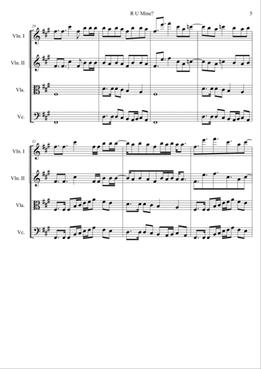 R U Mine? String Quartet scores gallery preview page 5