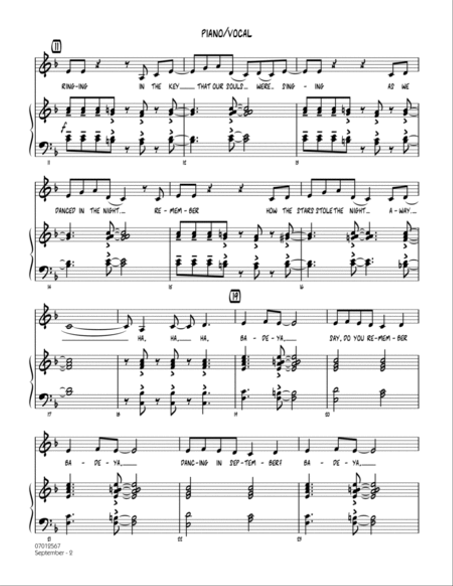 September (Key: C) - Piano/Vocal Voice scores gallery preview page 2