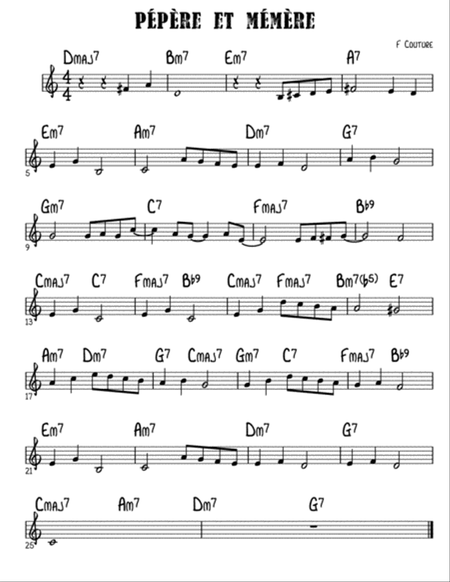 PÉPÈRE ET MÉMÈRE Small Ensemble scores gallery preview page 1