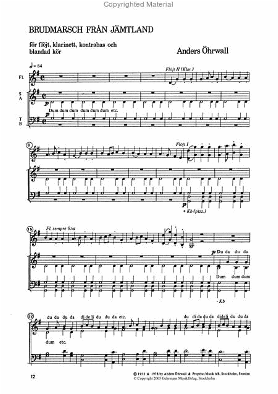 Sex folkmelodier for kor och instrument - korpartitur Divisi scores gallery preview page 8