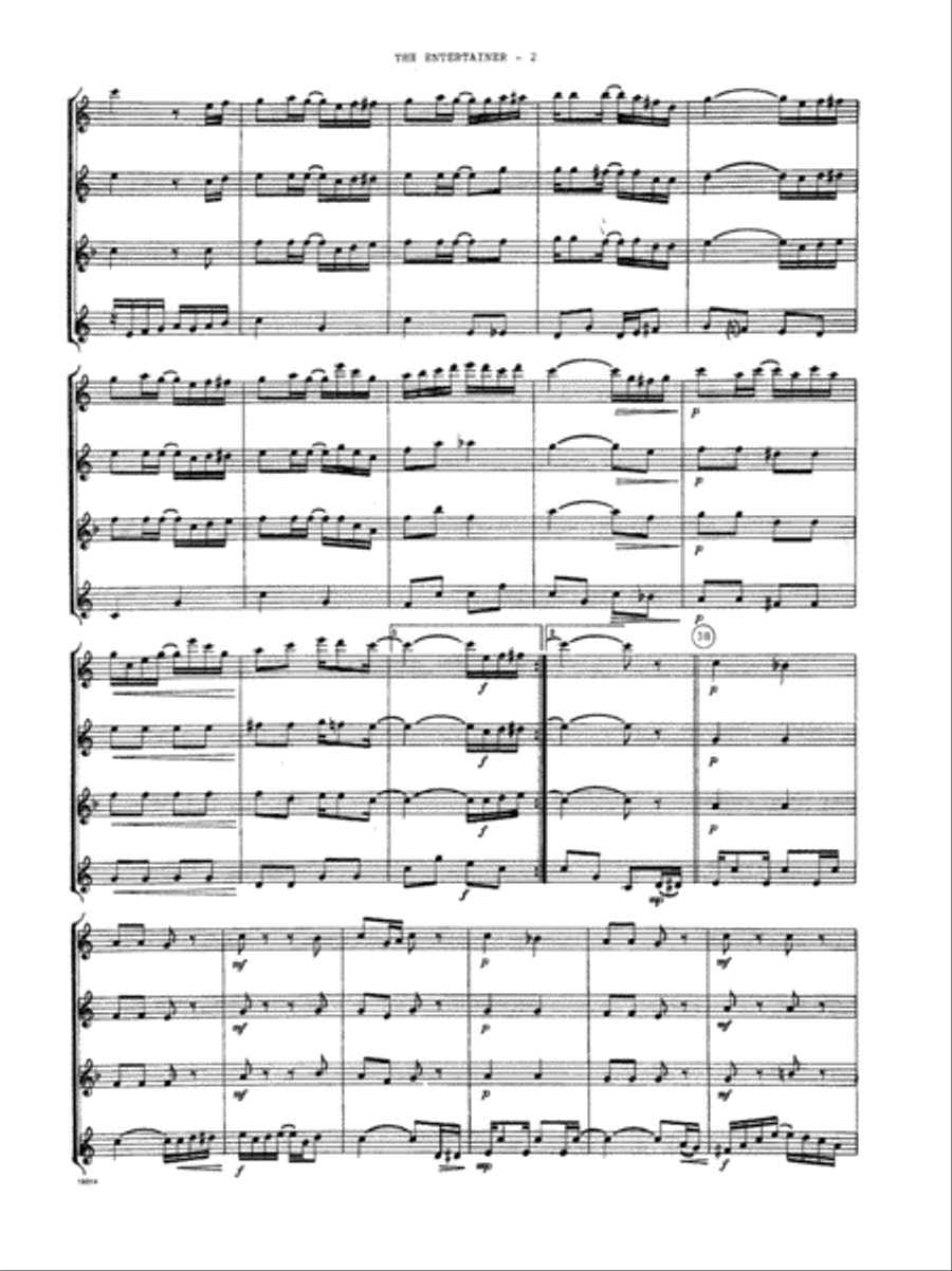 Entertainer, The Saxophone Quartet scores gallery preview page 3