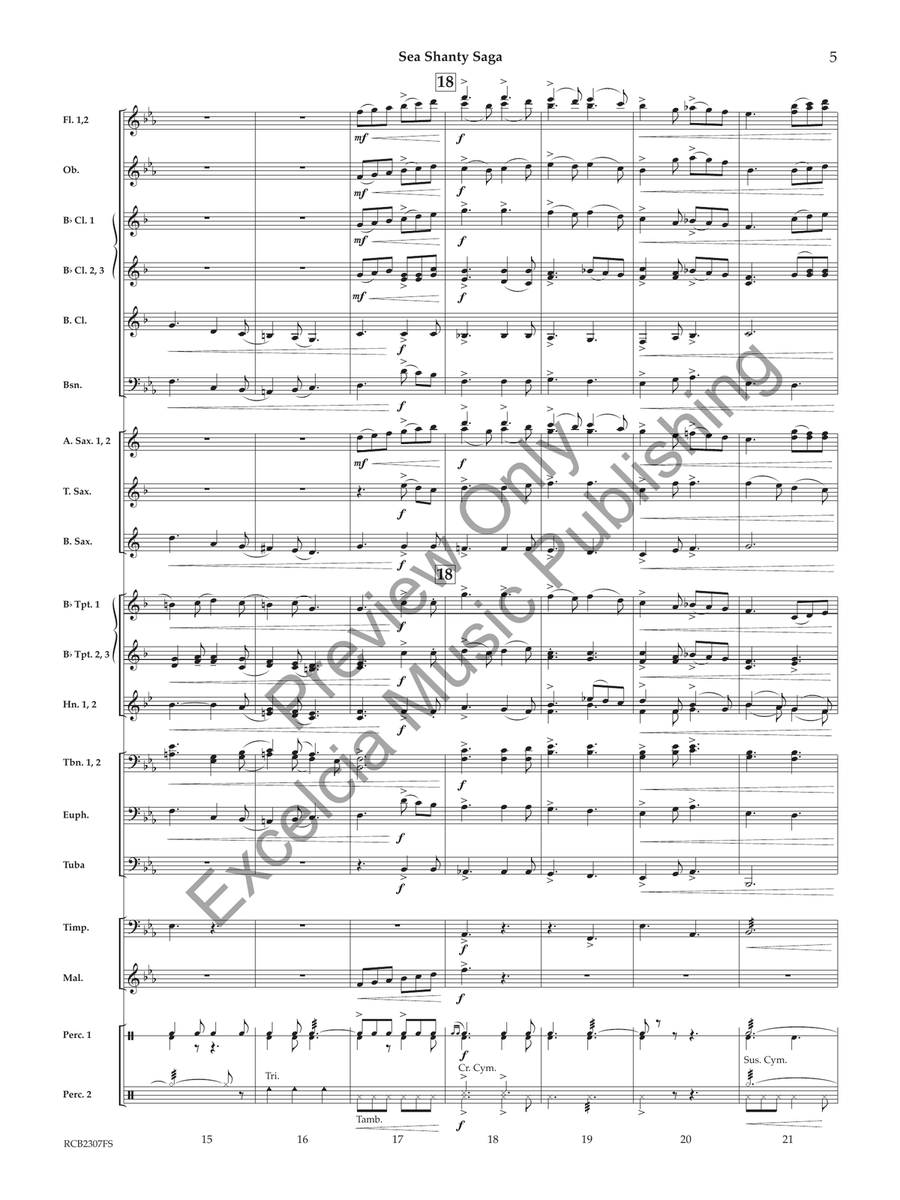 Sea Shanty Saga Concert Band scores gallery preview page 6