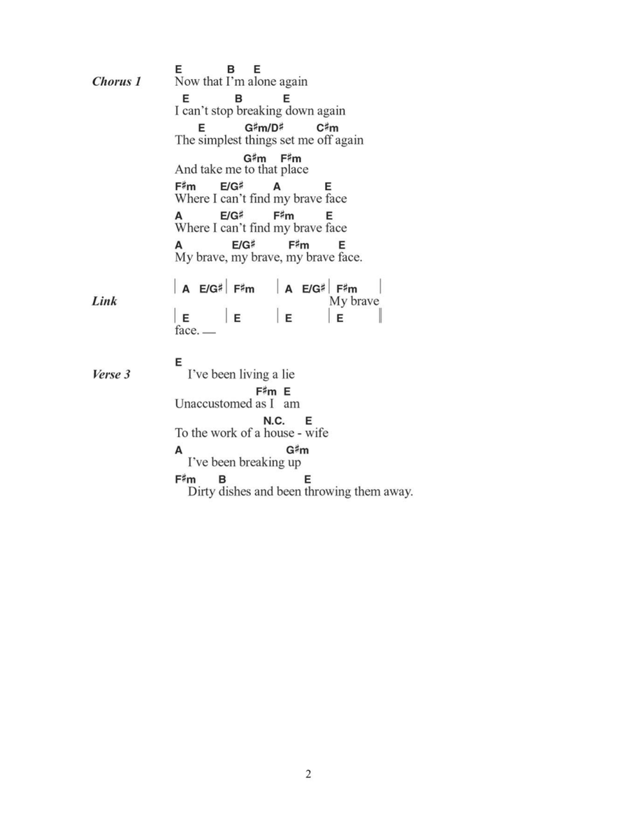My Brave Face My Brave Face Acoustic Guitar scores gallery preview page 2