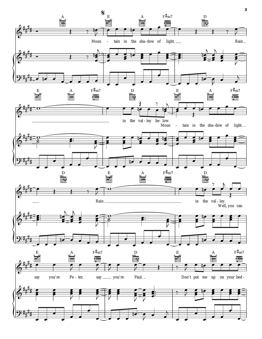 King Of The Mountain Piano, Vocal, Guitar scores gallery preview page 3