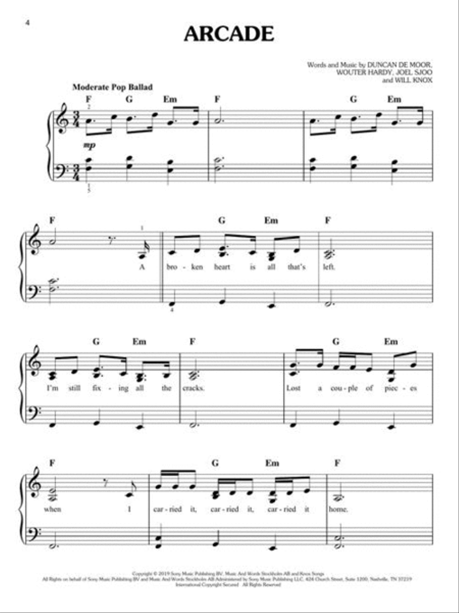 Top Hits of 2021 for Easy Piano Easy Piano scores gallery preview page 4