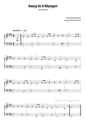 Away In A Manger (easy piano – E major)