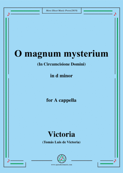 Victoria-O magnum mysterium,in d minor,for A cappella image number null