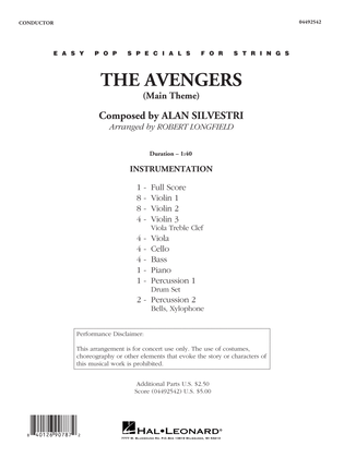 Book cover for The Avengers (Main Theme) (arr. Robert Longfield) - Conductor Score (Full Score)