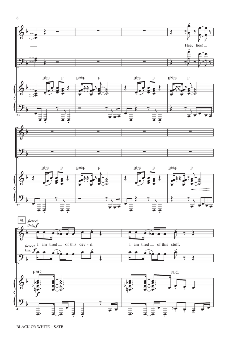 Black Or White (arr. Kirby Shaw) 4-Part scores gallery preview page 5