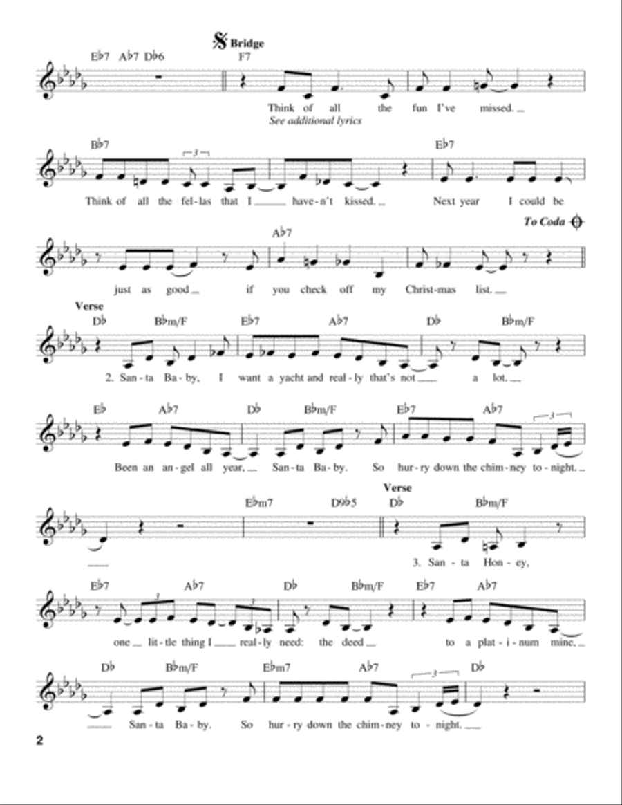 Santa Baby Voice scores gallery preview page 2