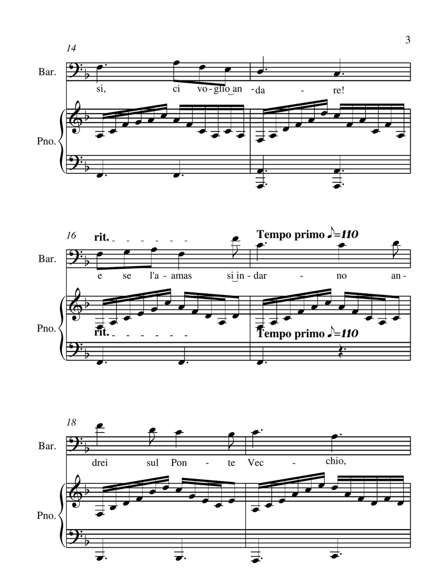O Mio Babbino Caro - G.Puccini - Baritone and Piano Baritone Horn TC scores gallery preview page 6