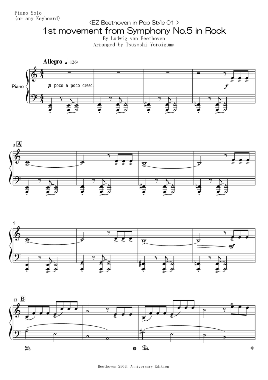 <EZ Beethoven in Pop Style 01 > 1st movement from Symphony No.5 in Rock