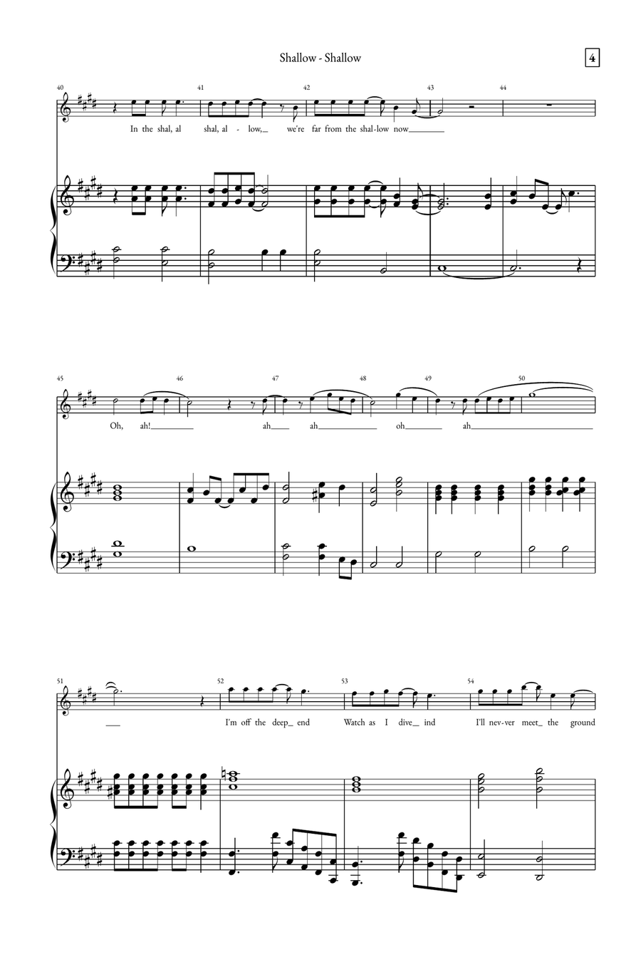 Shallow A Cappella scores gallery preview page 4