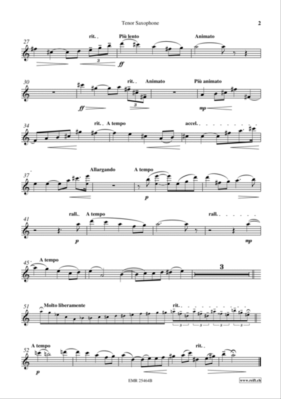 Adagio Tenor Saxophone scores gallery preview page 3