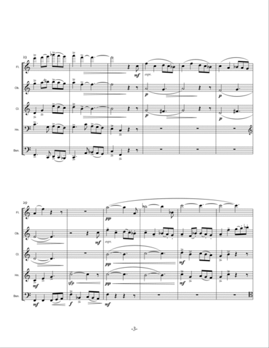 Five Rings: An Olympic Celebration Woodwind Quintet scores gallery preview page 3