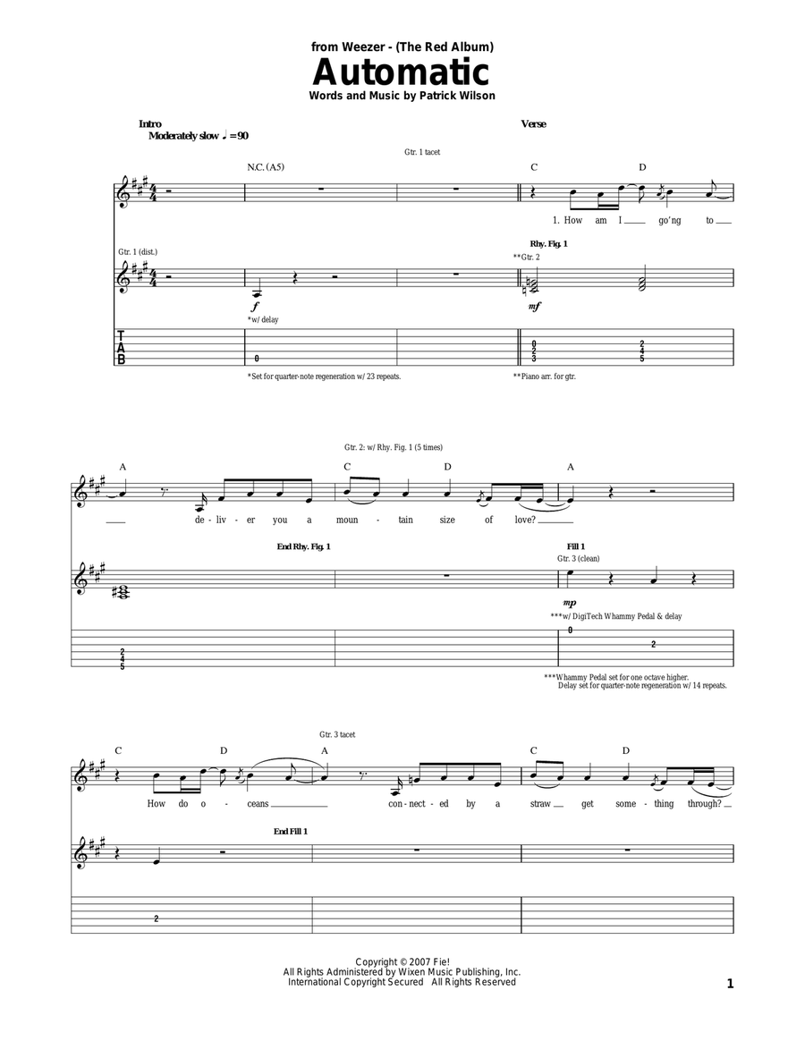 Automatic Automatic Acoustic Guitar scores gallery preview page 1