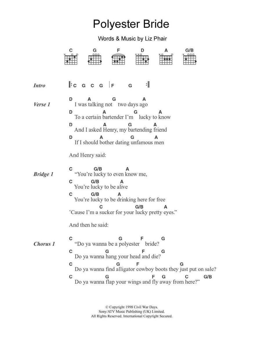 Polyester Bride Acoustic Guitar scores gallery preview page 1
