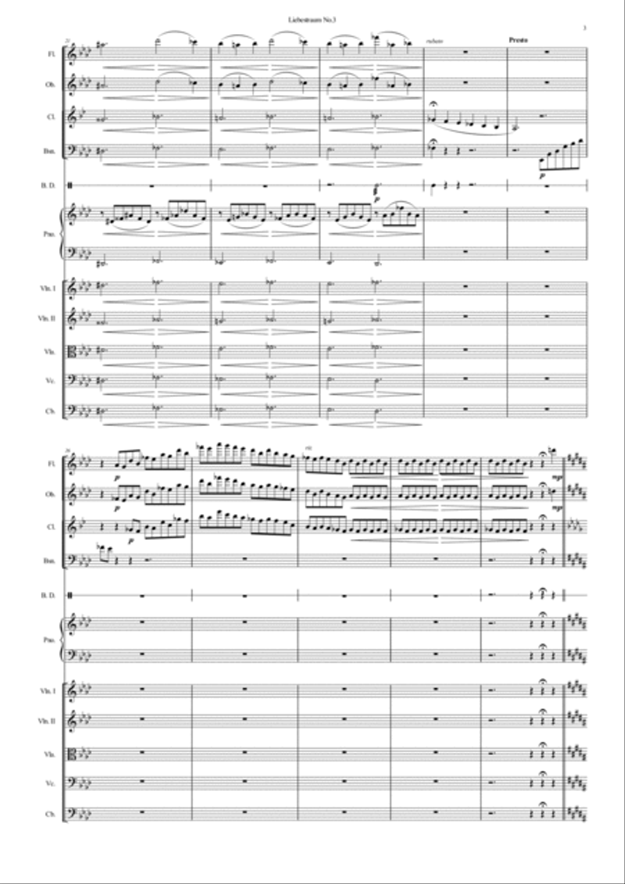 Liebestraum, S.541 No.3 Orchestra scores gallery preview page 3