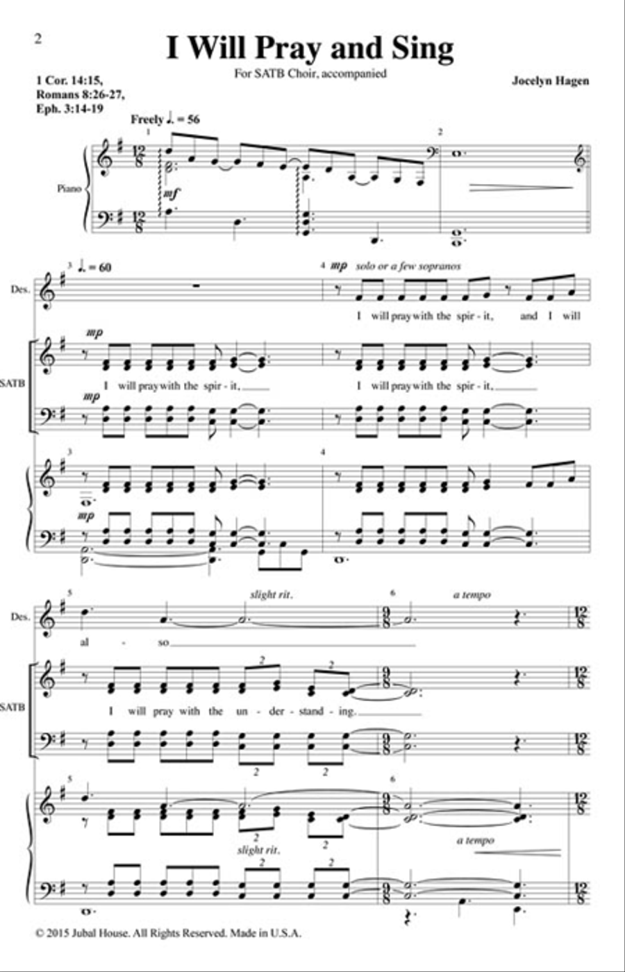 I Will Pray and Sing 4-Part scores gallery preview page 2
