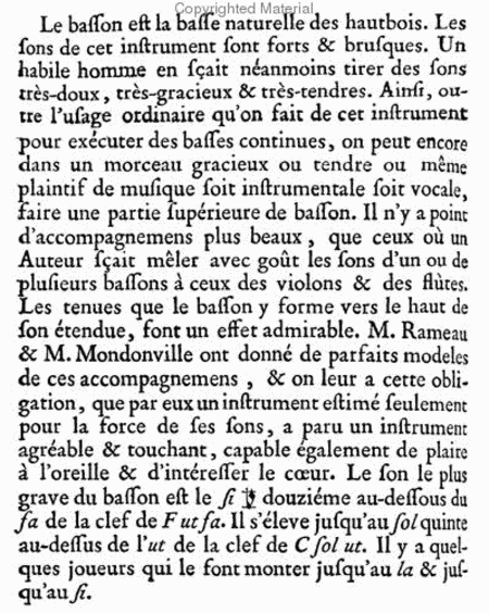 Methods & Treatises Bassoon - France 1600-1800