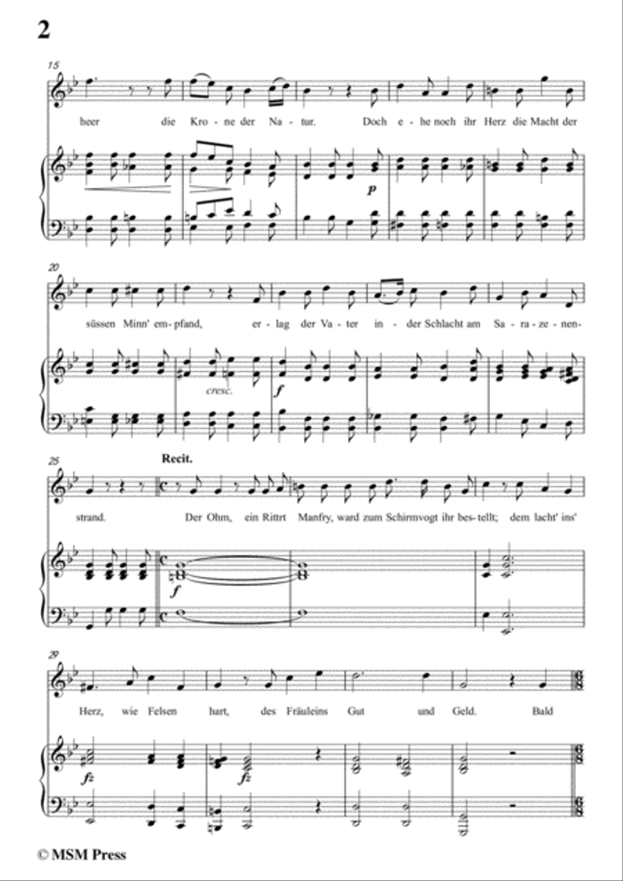 Schubert-Romanze,in B flat Major,for Voice and Piano Voice Solo scores gallery preview page 4