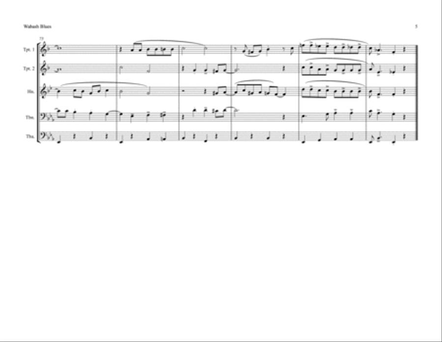 Wabash Blues Wabash Blues Brass Ensemble scores gallery preview page 5