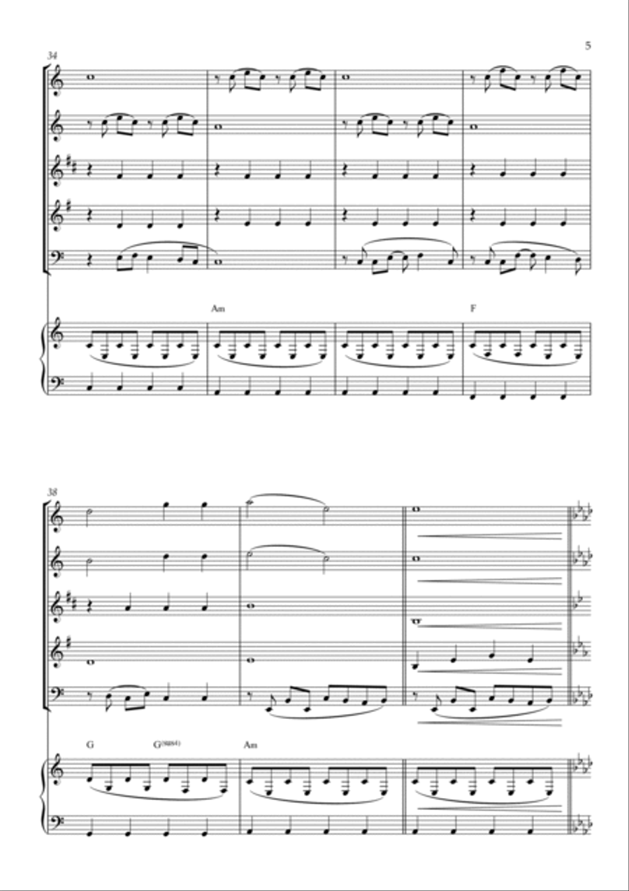 Every Breath You Take Woodwind Quintet scores gallery preview page 5