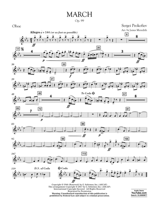 March, Op. 99 - Oboe