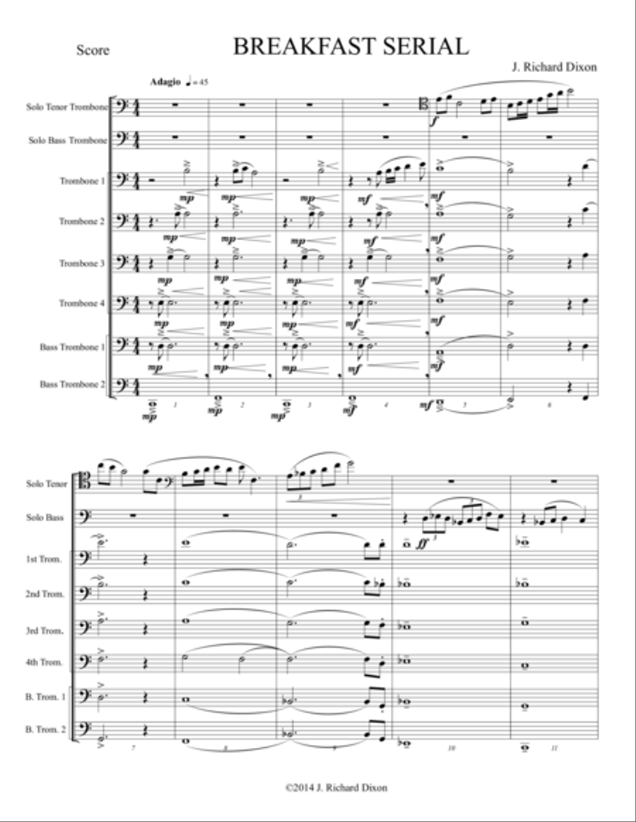 Breakfast Serial Brass Ensemble scores gallery preview page 1