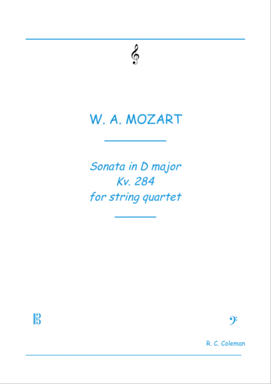 Mozart Sonata kv. 284 for String quartet String Quartet scores gallery preview page 1