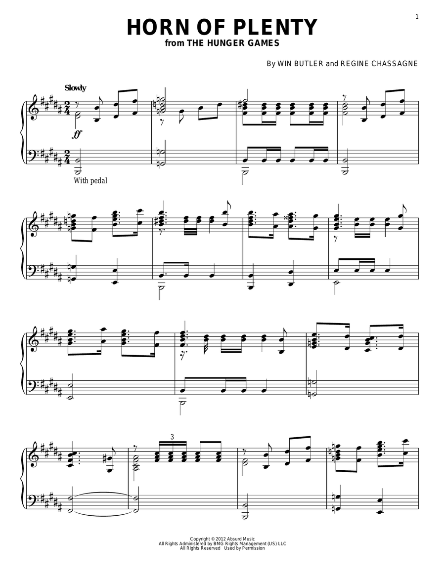 Horn Of Plenty (from The Hunger Games) Horn scores gallery preview page 1