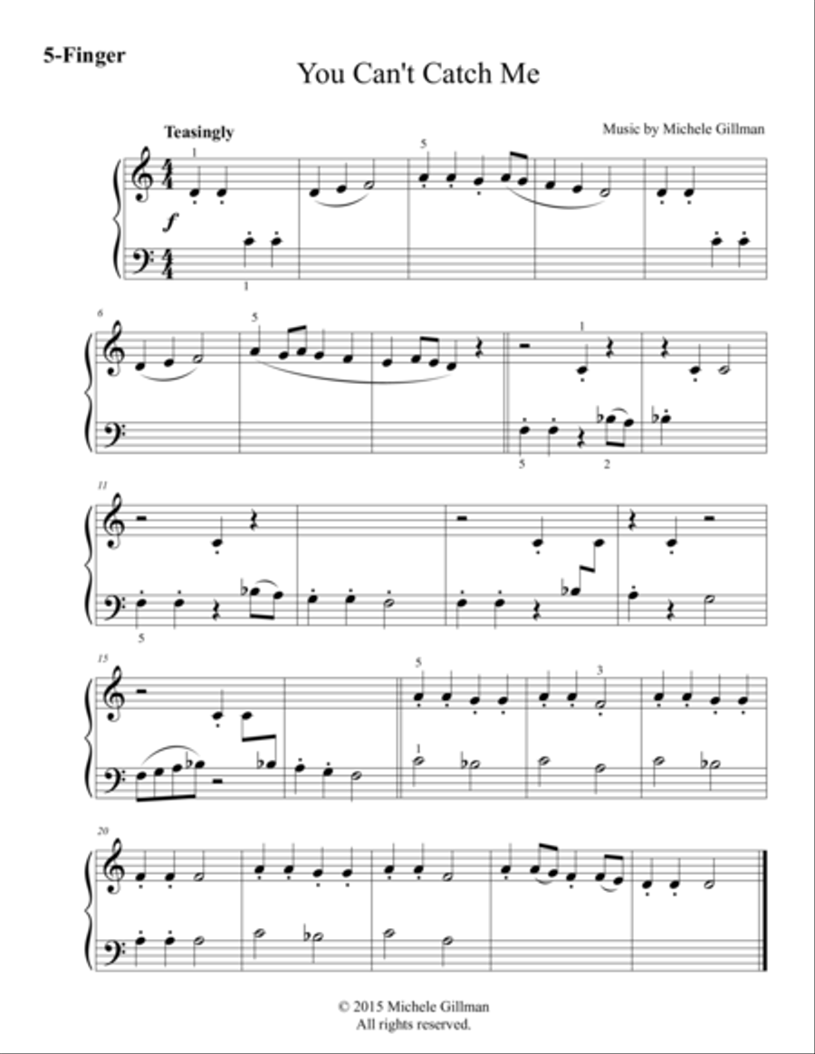 You Can't Catch Me Easy Piano scores gallery preview page 1
