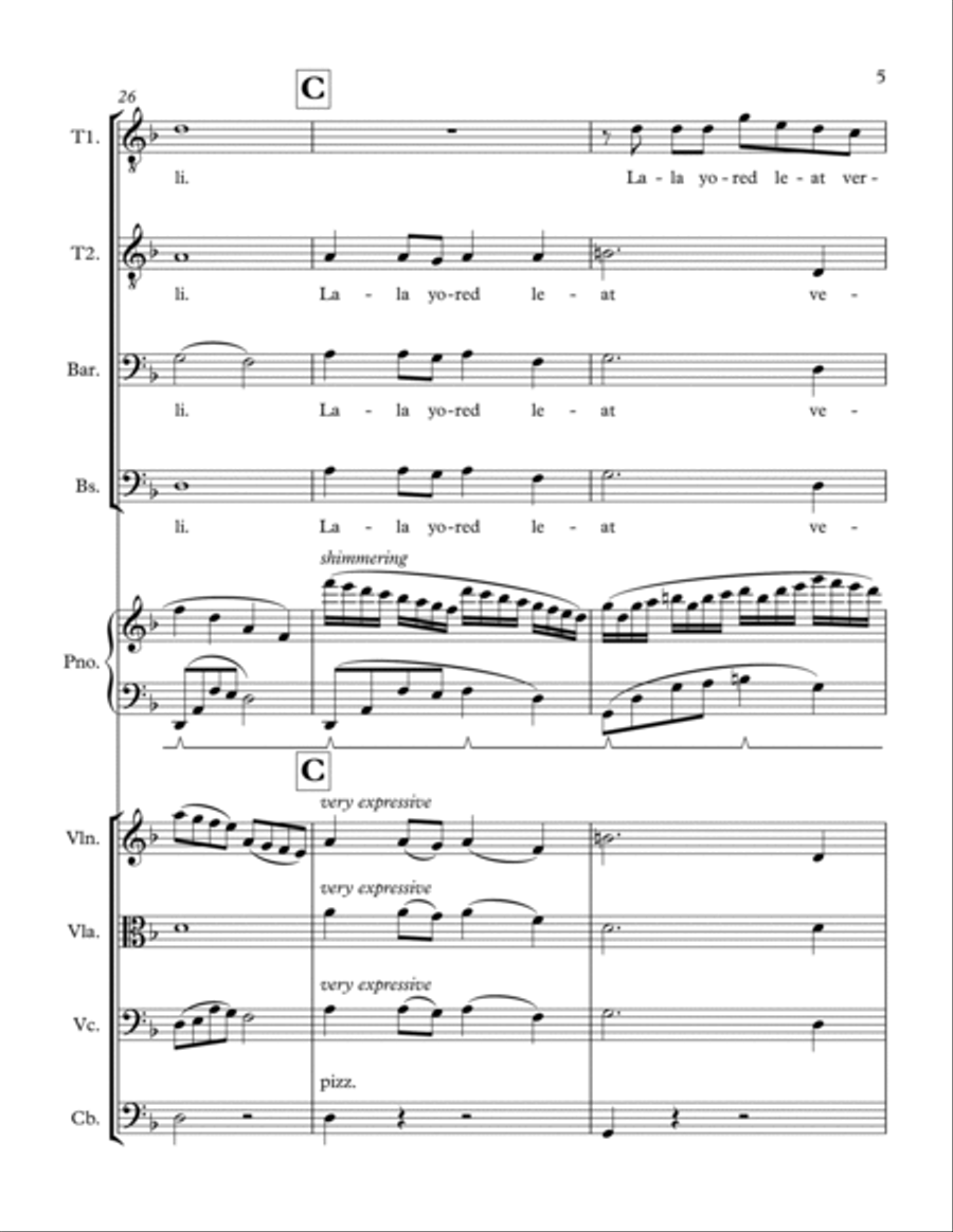 Erev Shel Shoshanim Erev Shel Shoshanim String Quartet scores gallery preview page 5
