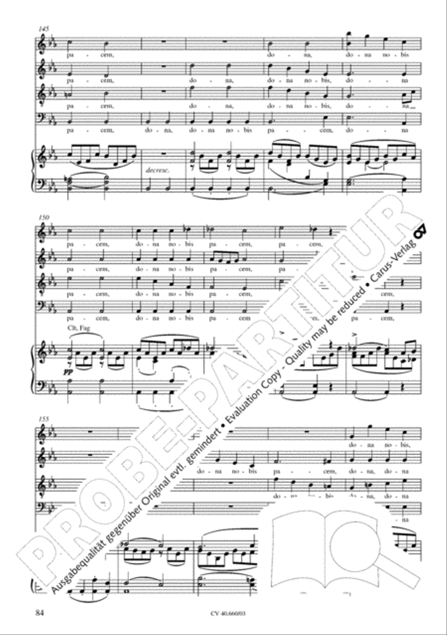Mass in E flat major (Messe in Es) SATTB scores gallery preview page 85