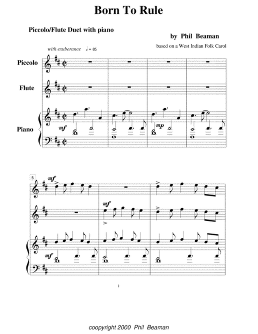 Born To Rule-piccolo and flute duet with piano image number null