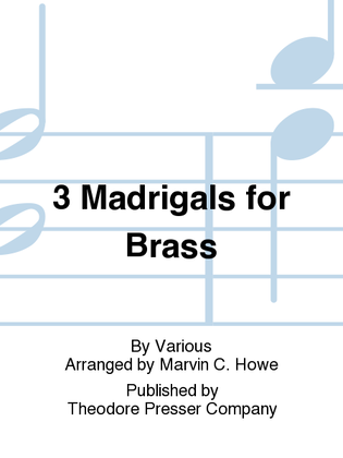 Book cover for 3 Madrigals For Brass