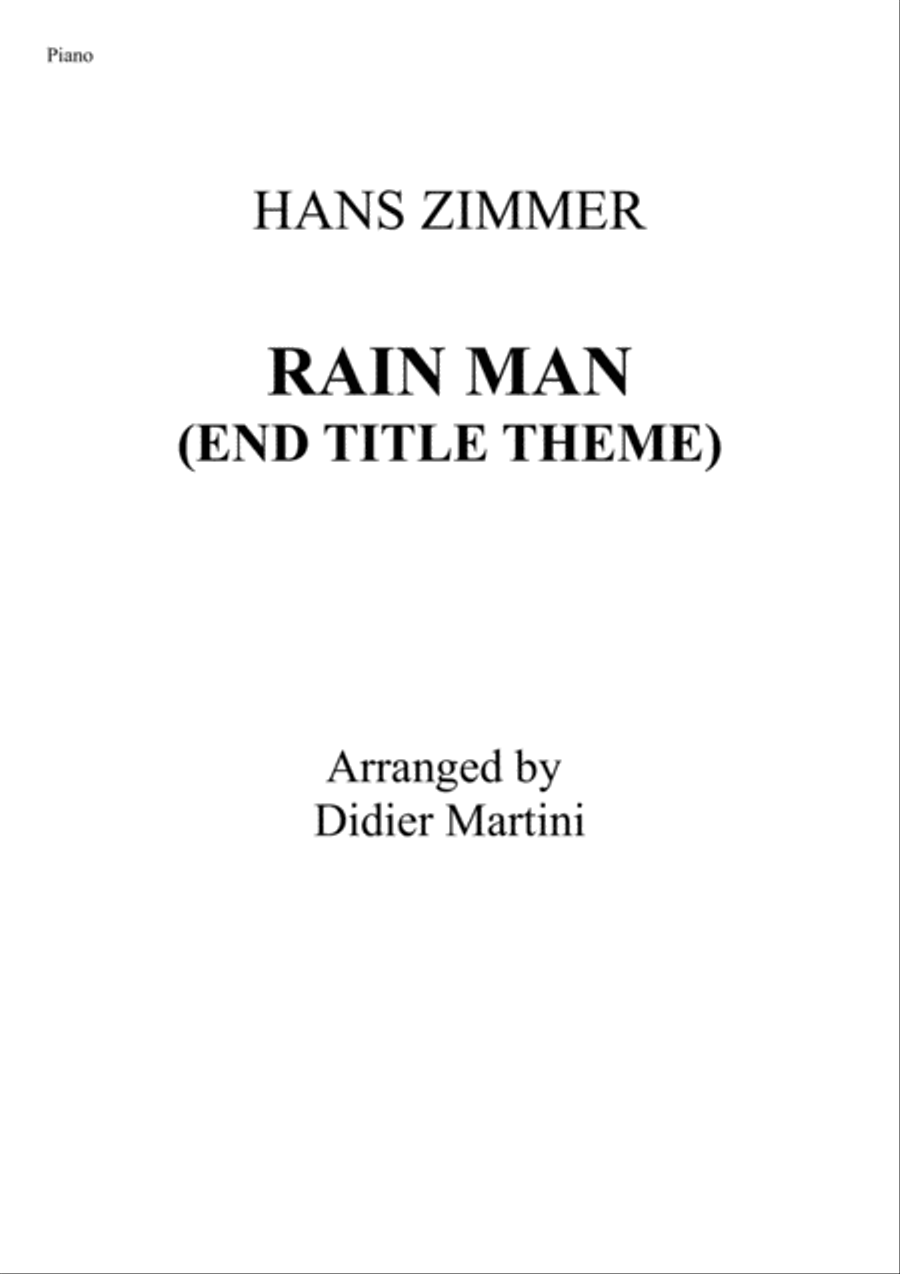 Rain Man Piano Solo scores gallery preview page 1