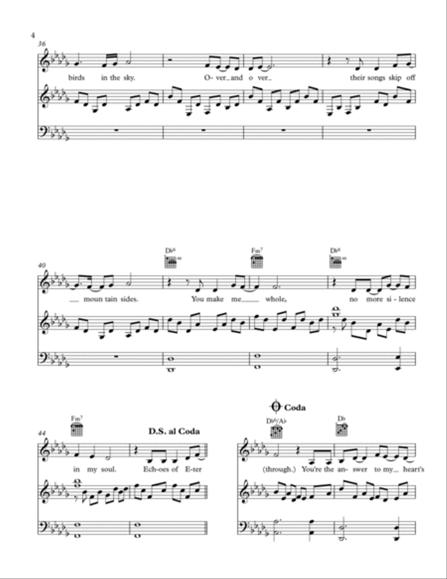 Echoes of Eternity Piano, Vocal, Guitar scores gallery preview page 5