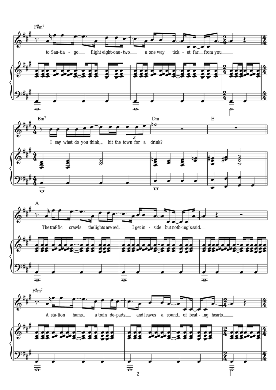I Miss You My Dear Piano, Vocal scores gallery preview page 2