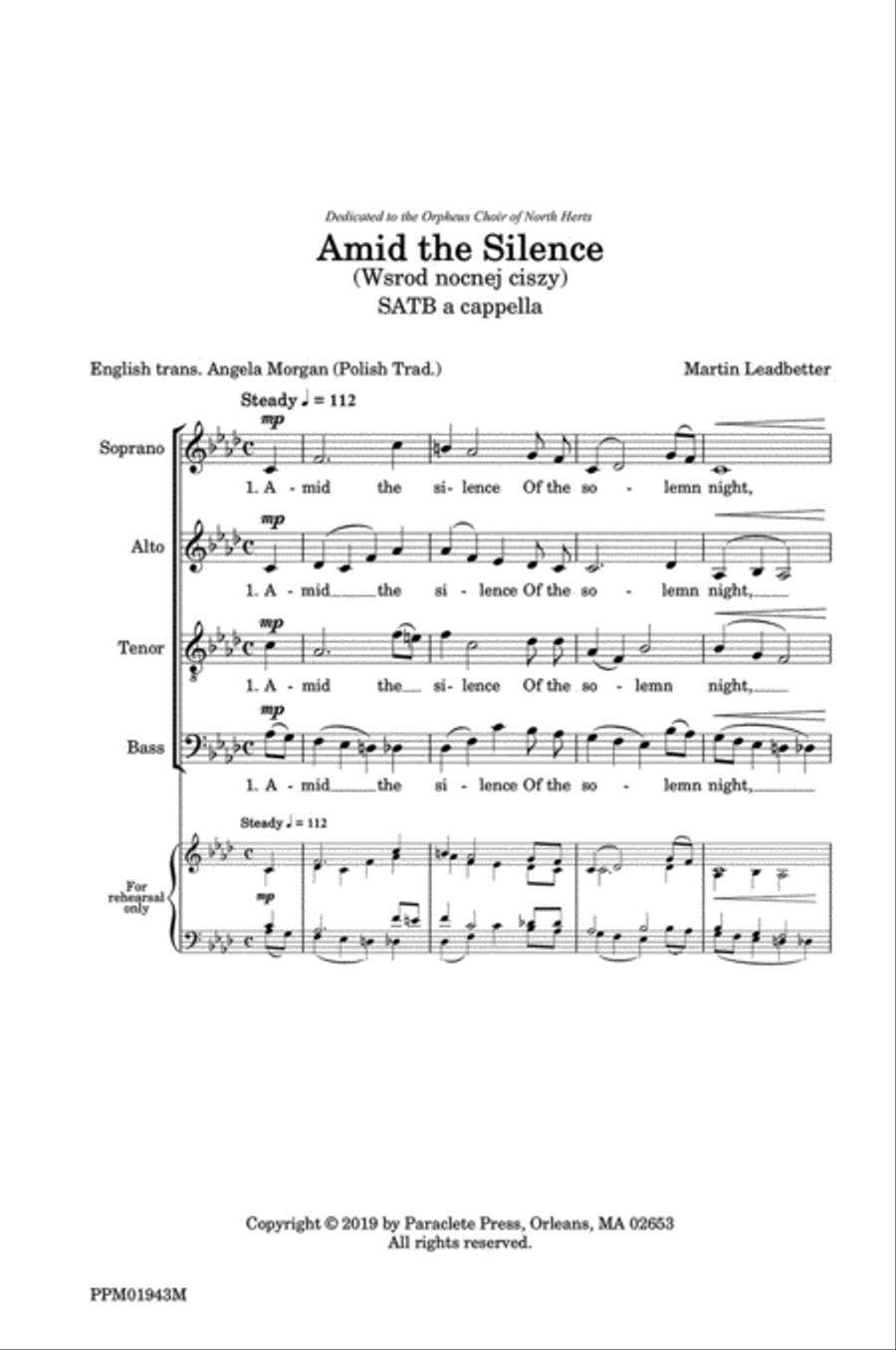 Amid the Silence Amid the Silence 4-Part scores gallery preview page 1
