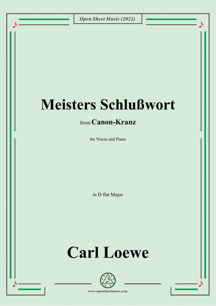 Loewe-Meisters Schlußwort,in D flat Major image number null